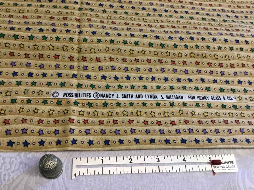 Smith Milligan POSSIBILITIES Fabric Stars in Rows 1 yd Cotton Henry Glass