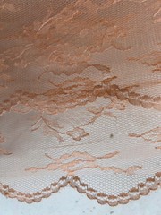 Creme Peach color Floral Lace Fabric By the Yard 44″ Wide