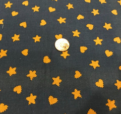 Bronze-Colored Stars & Hearts on Navy * Fabri-Quilt Inc. * 100% Cotton * 8″x21″