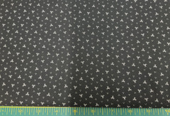 WHITE MINI PRINTS ON BLACK COTTON– BY THE YARD