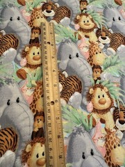 2008 Patty Reed JUNGLE BABIES Cotton Fabric Baby Lion Monkey Giraffe Animals 1YD