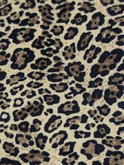 Leopard Print Sewing Fabric Crisp Silky Synthetic 3 Yards Small Print Brown