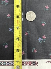 Vintage 1988 House N Home Fabrics Black And Floral Pattern 3 Yards 54” Wide B2