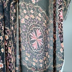 Star Fabrics Inc. Black Floral Sheer Polyester Chiffon Fabric 60×72″