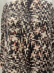 100% Silk Crinkled Crepe De Chine Abstract Earth Tone Print 2.5 Yards 45″ Wide