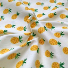 Qililandiy 100% Cotton Pineapple Print yard, Multicolored With Yellow