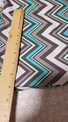 ABSTRACT Chevron Grey Teal White Turquoise EMMA AND MILA 1.5 YARD FABRIC