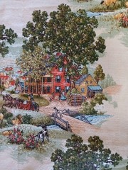 Boucle English Countryside Farmhouse Fabric Horse Buggy 46″x4yds 2 Pieces