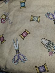 Lot Of 4 Pieces Of Sewing Ephemera Themed Fabrics, Hoffman, Dan Morris Etc Read