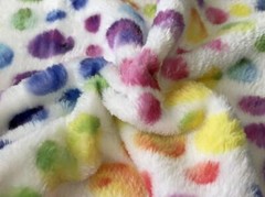 Super Soft Cuddle Fleece Fabric Material RAINBOW DOTS