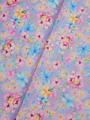 Benartex Cottontail Farms Spring Flowers on Lavender Cotton Fabric by the Yard