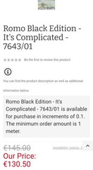 Romo Black Edition It’s Complicated Fabric 14 5/8 Yards