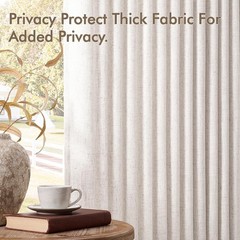 Pinch Pleated Linen 40 Inch Wide Curtains 96 Inches Long for Living Room, Mem…