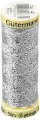 Gutermann Metallic Effect Nylon/Polyester Thread, 50m/55 yd, 50m, Silver