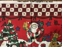 1994 Fabric Traditions Christmas Border #5321 2 Yds X 44in Santa Snowman Angels