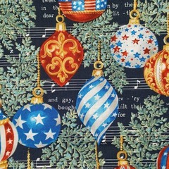Patriotic Christmas Ornaments and Music Cotton Fabric 102″ x 43″ JoAnn Fabrics