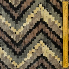 Beige, Brown, Gray & Black Chevron Digital Printed Velvet Fabric By The Yard