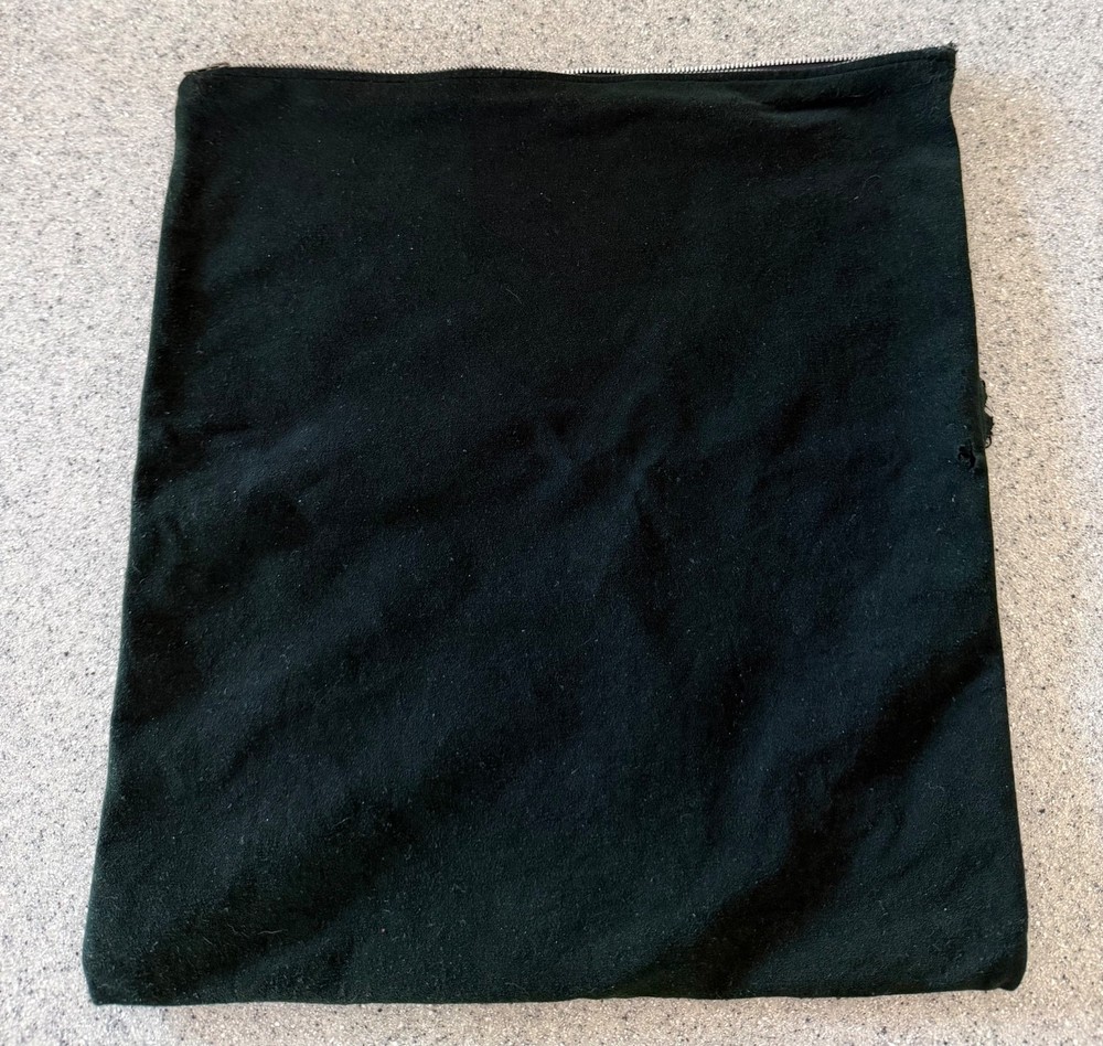 Vintage UltraSuede fabric handmade throw pillow zip case/black, to repurpose