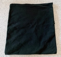 Vintage UltraSuede fabric handmade throw pillow zip case/black, to repurpose