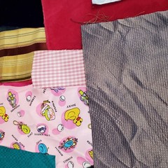 Crazy Quilt Fabric Scrap Lot 13 Ounces Satin Velvet Brocade