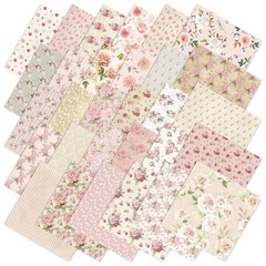 JarThenaAMCS 60Pcs Floral Cotton Fabric Bundles Pink 10 x 10 inches,
