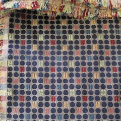 MCM Designtex Upholstery Fabric “Dot to Dot” Licorice Black, Red 3.6 yds