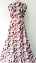 55” Wide By Yard Retro Leaf Pattern Rayon Viscose Fabric Soft Sewing Material