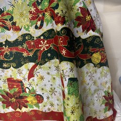 White Christmas Poinsettia Tablecloth Off The Bolt 1 Yard Continuous Cuts