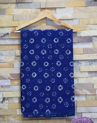 Indian Block Print Fabric Cotton Indigo Blue Dress Fabric by the 4 yard