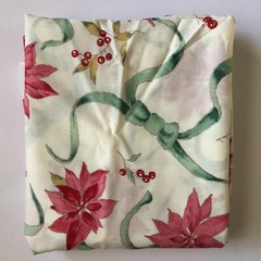 New 4yd 3″ Holiday Christmas Poinsettia Bow Holly Cotton Quilt Craft Sew Fabric