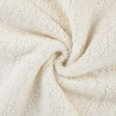 Cotton Teddy Sherpa Fleece Fabric Material – ECRU NATURAL