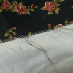 Vintage 90s Sheer Chiffon Fabric Black Rose Floral Grunge 4Y x 44″ Polyester