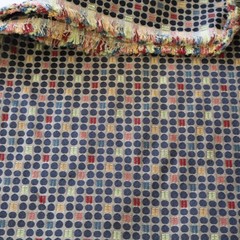 MCM Designtex Upholstery Fabric “Dot to Dot” Licorice Black, Red 3.6 yds