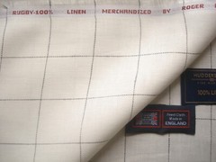 100% LINEN CASUAL “Overcheck” SUITING, JACKETING FABRIC – By meter: 1.0 m.