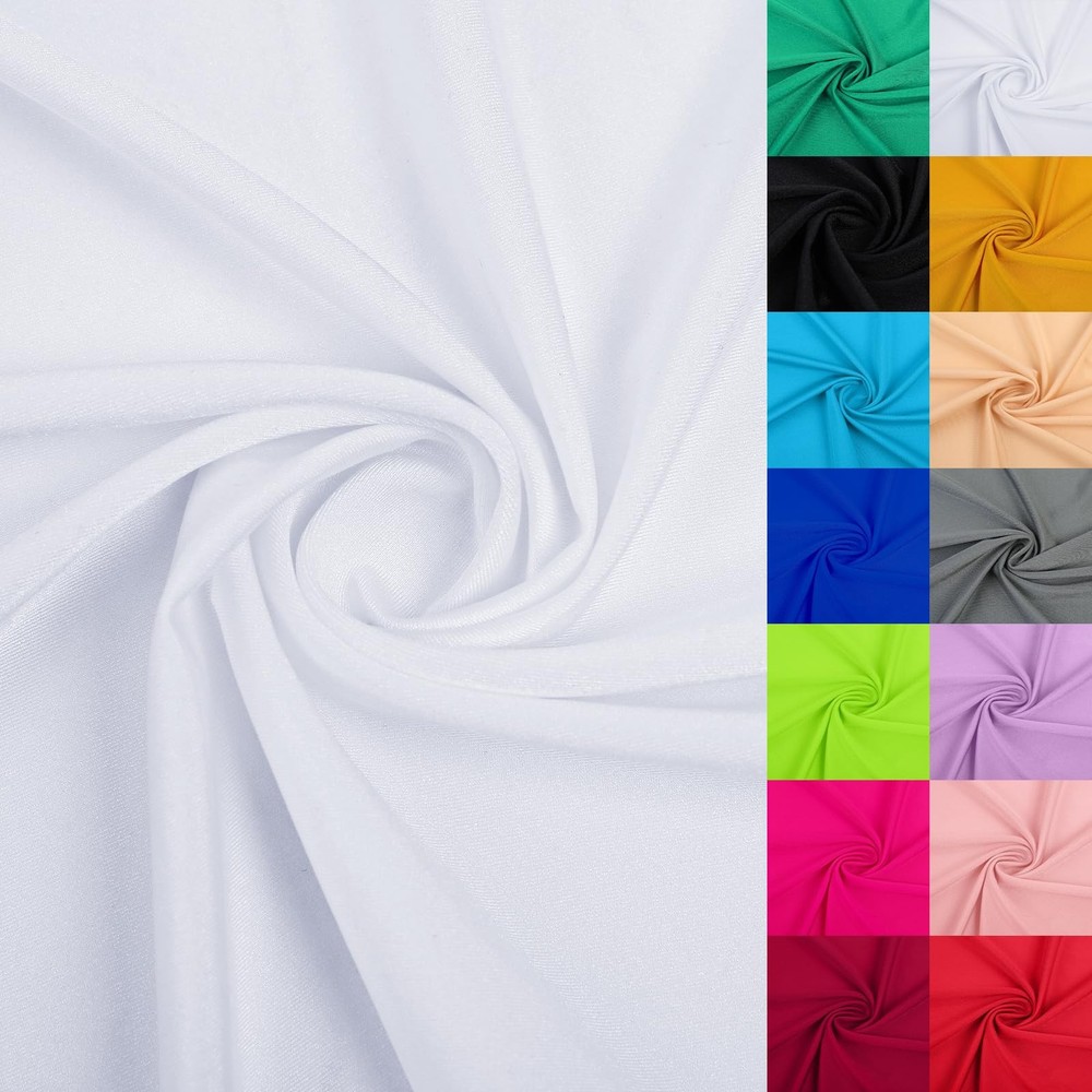 Nylon Spandex Fabric 80% Nylon, 20% Swimsuit Material 1 Yard, White