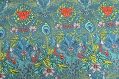 CLARKE & CLARKE BY EMMA SHIPLEY CURTAIN FABRIC Amazon 1.4 METRE NAVY 100% COTTON
