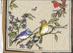 Vintage Piece unused FABRIC signed BIRD LAND all VAT Colors Screenprint 36×30