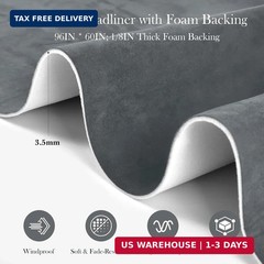 Suede Headliner Fabric, 96″ L×60″ W Dark Grey Car Headliner Material, Tela para