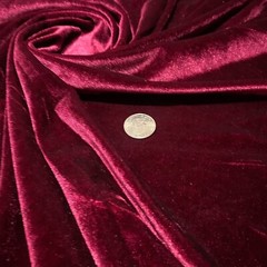 Velvet Fabric Red Wine Color Full Stretch By Yard