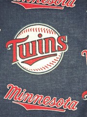 Minnesota Twins Toss Dark Blue Cotton Blend Fabric Sold by the yard