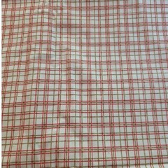 Plaid Fabric Red Tan Grid Pattern Sold by the Yard