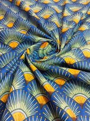 25 Yards Fabric Indian Blue Floral Hand Printed Cotton Fabric Sewing Fabrics
