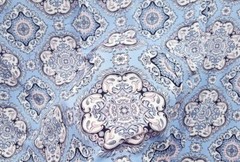 1 yard X 1.4 meter Blue Damascus Viscose Rayon Material Fabric For Gown
