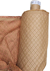 Luxury Jacquard Upholstery / Drapery Fabric – Champagne Gold Diamond Pattern