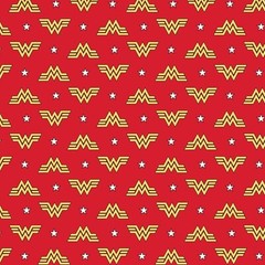 BTHY Wonder Woman 1984 Female Hero Girl Power Red Cotton Fabric By Half Yard