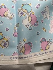 Little Twin Stars Kiki & Lala Fabric 110x50cm/43.3×19.68″/1.2×0.54yd Cotton Blue
