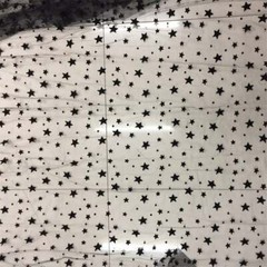 Black Star Flocking Tulle Lace Fabric Star Embroidery Lace Bridal Dress Fabric