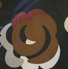 Black Burgundy and Tan Floral Home Décor Fabric