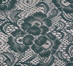 Dark Forest Green Floral Lace Fabric Yardage Rose Motif Mesh 4 YDS x 44″ Overlay