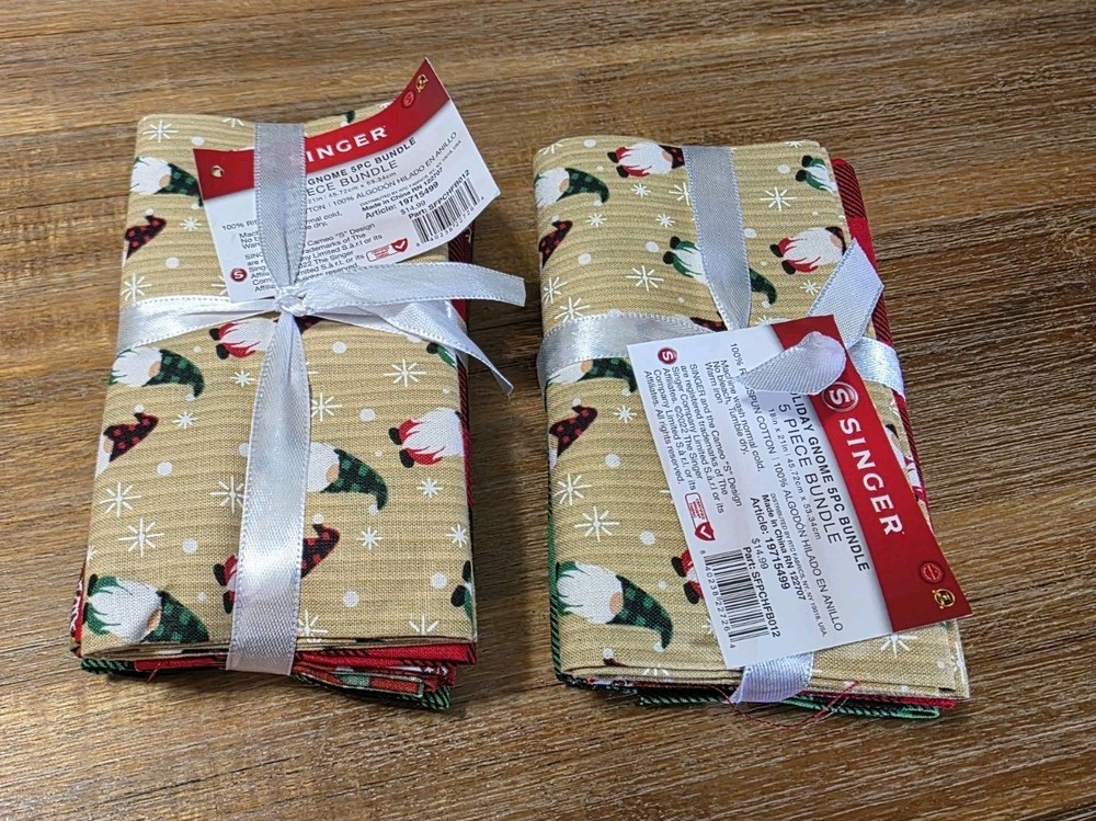 Singer Holiday Gnome (1) 5 Piece Set And (1) 4 Piece Set
